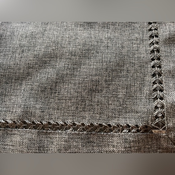 Set of 4 Decorative Handmade Hemstitch Gray Dining Table Placemats 12x18” - Picture 6 of 6